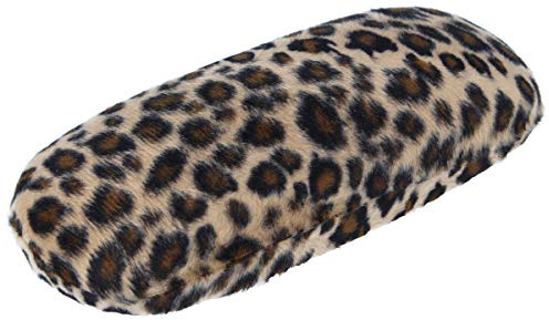 Modernes Brillenetui LEO mit weichem Fellimitat im Leoparden-Muster in Braun
