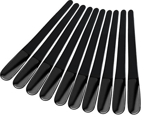 Cucharillas cafe acero inoxidable cucharitas para café, té, leche, postre, bebida, batido, cucharas 10 piezas, color negro