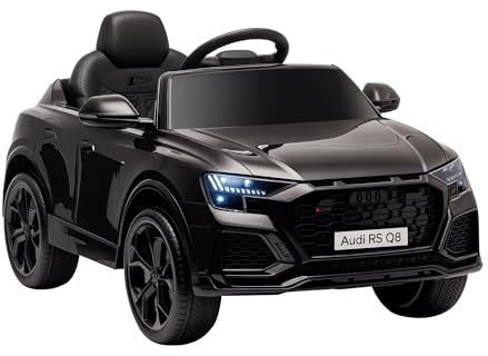 HOMCOM Audi RS Q8 Licensed Electric Car for Kids, 6V Kids' Electric Ride on with Remote Control, 7Ah Big Battery, Lights Bluetooth, Music USB, for 3-5 Years Old, Black