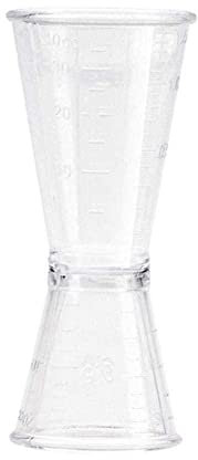 Doppia Trasparente Jigger Oncia Tazza Resina Plastica Latte Tè Caffè Bar Tazza Si applica H4X7 Scala di Miscelazione Misurazione Casa Oz