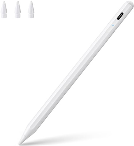 Penna stilo Apple Pencil con ricarica rapida, sensore di rifiuto del palmo e inclinazione, compatibile con iPad Pro 2018-2022 11/12,9 e altro