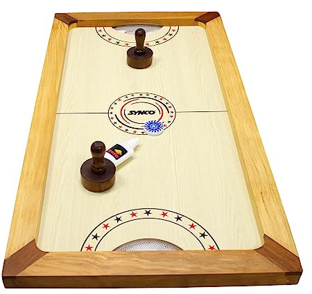 Airhockey Set für Kinder Air Hockey Tisch Tischhockey Shuffle Puck Spiel aus Holz mit Zubehör - 2910