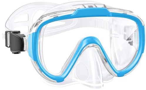 Zeligerstar Taucherbrille Kinder, 180° Panorama Kinder Schnorchelmaske, Tempered Glass Schwimmbrille, Anti-Nebel Tauchmaske Kinder für 5-15 Jahre Jungen Mädchen Jugendliche