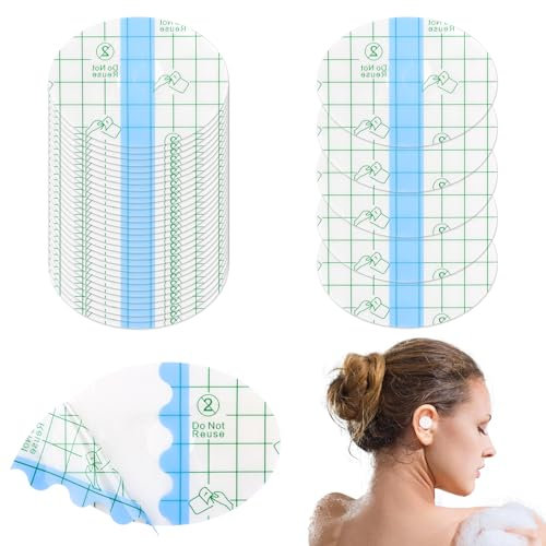 60 Piezas Orejeras para Ducha,Orejeras impermeables,Pegatinas Impermeables para los Oídos,Tapones para los Oídos Impermeables,para Adultos y Adolescentes Natación Ducha Baño Deportes Acuáticos