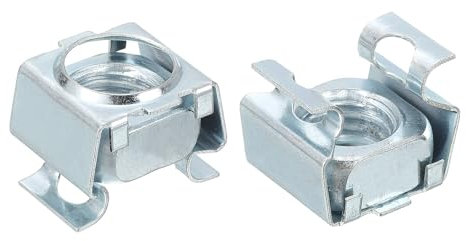 QUARKZMAN M12 x 1,75mm Cage Ecrou, 5Pcs Snap-in Cage Ecrous, Carbone Acier Zinc Plaqué Metric Ecrou pour Server Support Cabinet, Argent