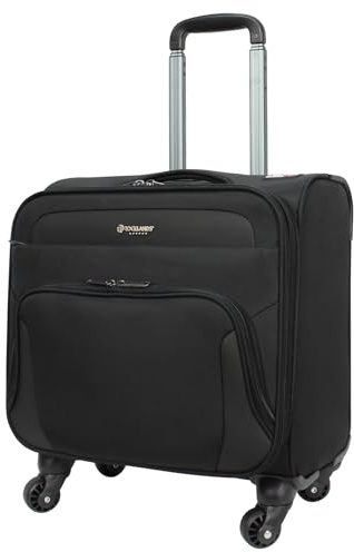 Rocklands® Rolling Laptop Bag 4 Wheel Laptop Bag Wheeled Briefcase Business Office Trolley Case fits Laptops up to 16 Lightweight Travel Cabin Bag - 8608