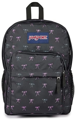 JANSPORT Big Day Pack Großer Rucksack, 15in -Laptopfach, 43.5 x 19 x 32.5 cm, Bad Bows (Schwarz)