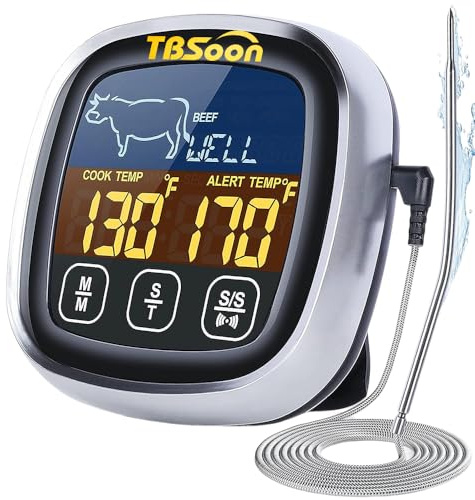 Multifunctional Digital Thermometer for Cooking,Food Thermometer+Thermometer Alarm+Kitchen Timer,Large Color Screen,Instant Read,Fast Response,grill bbq accessories,Kitchen Oven Meat Thermometer-DMT02