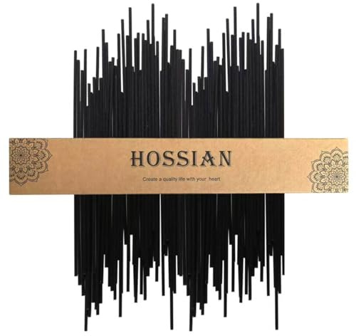 HOSSIAN Reed Diffuser Sticks, Essential Oil Aroma Diffuser Sticks Refill Replacement for Aroma Fragrance (Black Fibre17Inch*3.5mm 60PCS)
