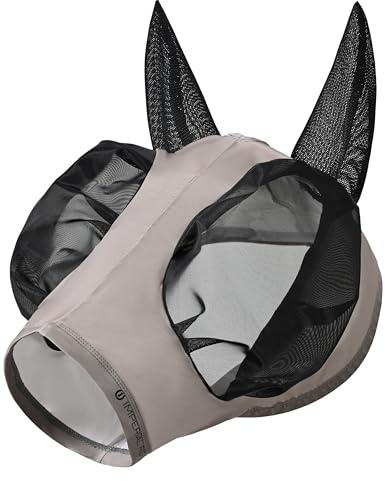 Imperial Riding Máscara antimoscas Trail Ride Basic, elástica, protección contra Insectos, Color Gris Topo