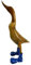 Thai Gifts Bamboo Duck with Wellington Boots - Dark Blue 40cm