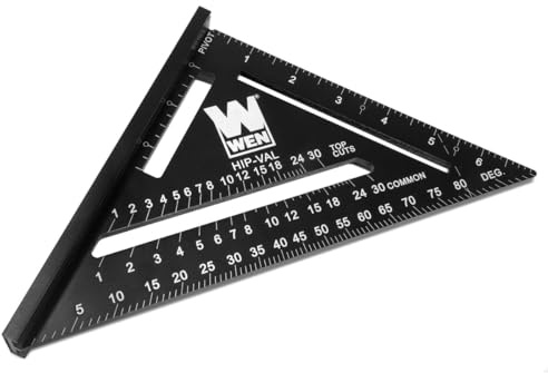 WEN ME777L 7-Inch Magnetic Rafter Square Layout Tool with Laser-Etched Scale, Silver