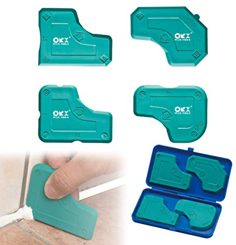 ORXPLUS Tools 4 Pieces Caulking Tool Kit Silicone Sealant Finishing Tool for Silicone Sealant Grout Finishing Sealing, Green