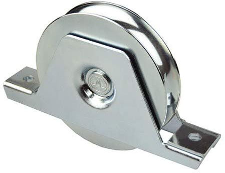 DOJA Industrial | Ruota con Staffa per Binario Invertito | Misure: 100 x 20 | 2 Pezzi | Ruota per Porta Scorrevole con Scanalatura Singola | Uso: Porte Garage, Cancello e Porte di Casa