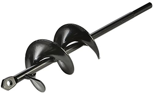 HITTAST Punta da trapano a coclea da giardino, 5 x 21,6 cm, resistente, a spirale, per piantare bulbi, aiuole, scavatrice per fori a coclea per trapano esagonale da 38 pollici, nero