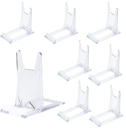 Lowats Support de Présentation Réglable 8 Pièces Transparent Supports de Plaque Présentoir Livre en Acrylique Transparents Présentoir Livre Support Assiette Decorative Transparent Plastique pour Menu