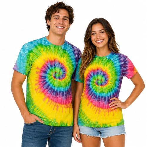 Unisex batik t-shirt – neon regnbåge hippie skjorta kvinnor och män – 70-tals festival outfit – slips dye regnbåge skjorta – bomull färgglad t-shirt män S M L XL XXL 3XL 4XL 5XL
