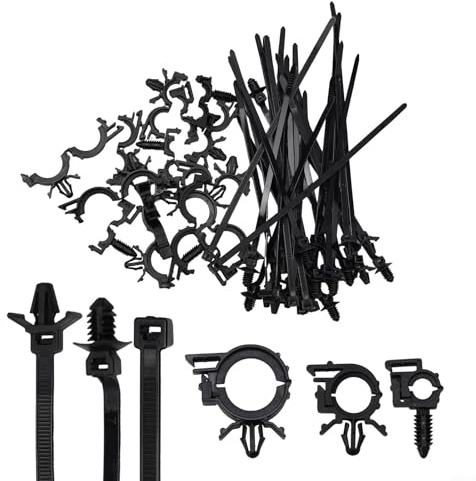 Juego de 45 bridas para cables de montaje a presión con clips de arnés de alambre para automóviles