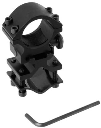 Support De Lunette sur Rail Picatinny De 25.4mm avec Pince De Serrage, Support De Lampe De Poche Annulaire De 1 Pouce, Support De Visée en Aluminium avec Adaptateur De Baril