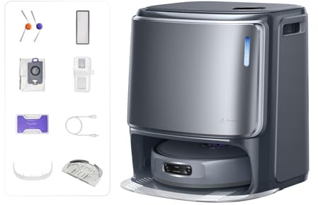 NARWAL Freo Z10 Ultra Saugroboter mit Wischfunktion, 18.000 Pa Saugleistung, Dynamische Moppausdehnung, Tangle-Free System, Intelligente Nass-Trocken-Reinigung, All-in-One-Basisstation Grau z20