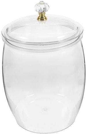 Alipis Tarro Transparente Para Galletas De Plástico Con Tapa Hermética Contenedor De Almacenamiento De Alimentos Reutilizable Para Cocina Para Decoración De Hogar y Guardar y Granos