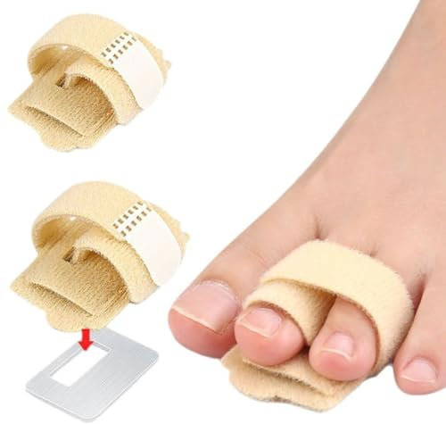 Generico 2 Pezzi Raddrizzatore per Dita dei Piedi a Martello,Proteggi Stecche per Piedi,Bende Correttore per Dita dei Piedi per Donne & Uomini