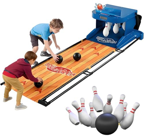 GLBMXDD Jeu de Bowling pour Enfants, Jeu électronique de Bowling, Console de Jeux de Bowling d'intérieur, réinitialisation Automatique, éclairage, Effets sonores de Simulation, pour Enfants 3.5m/11ft