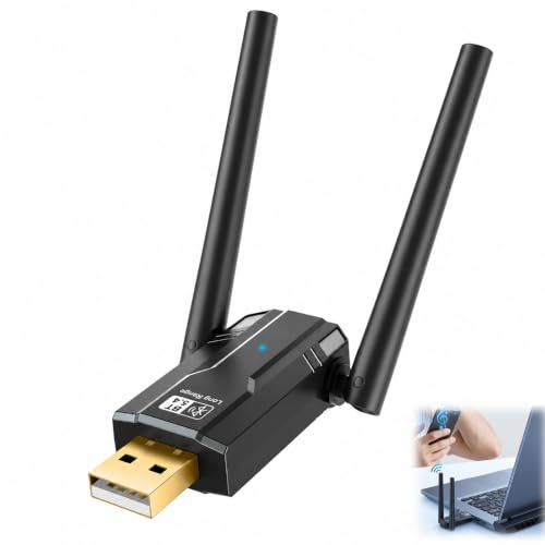 Bluetooth PC dongel, USB 5.4 USB Bluetooth-adapter, PC, 150 m lång räckvidd med roterande antenn, datornyckel för Windows 11 10 8.1 7, kompatibel med headset, mus, tangentbord, plug and play