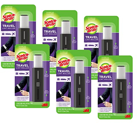 Scotch-Brite - Mini Rodillo de Pelusa de Viaje, 6 Rodillos