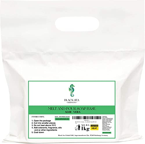 BLACK SEA · Germany · 1 kg Aloe Vera transparent Seife zum Seifengießen Rohseife Seifenbasis (SLS frei) 100% Vegan