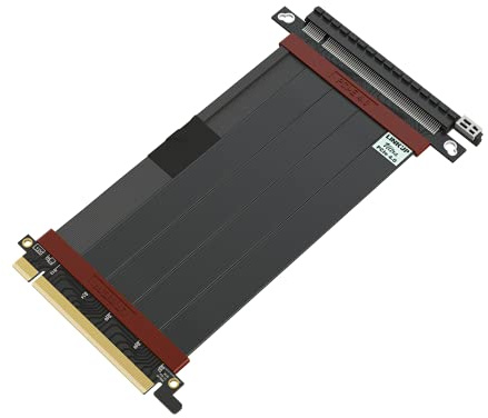 LINKUP - Cable Montante Ultra PCIe 4.0 X16 [Testado en RTX4090 RX6950XT x570 B550 Z690] Montaje Vertical Blindado Gaming PCI Express Gen4┃Enchufe Straight (15cm) Compatible con 3.0 Gen3 y TT-