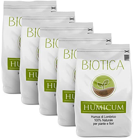 BIOTICA Humus di Lombrico HUMICUM - 250 Litri – Fertilizzante naturale, concime organico specifico per piante da orto e da frutto, ammendante selezionato da stallatico biologico maturo