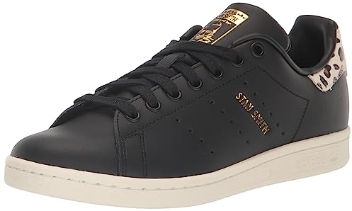 Adidas Women's Stan Smith Shoe Sneaker, Black/Supplier Colour/Gold Metallic, 7 UK