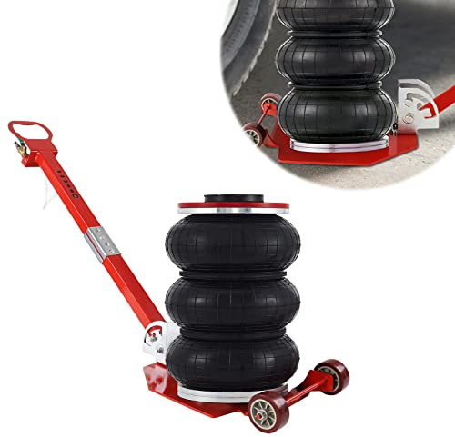 ACXIN Sollevatore pneumatico 3T, 6600 Ibs gonfiabile, manico regolabile, cric ad aria, capacità di carico per auto di famiglia, minivan, rosso