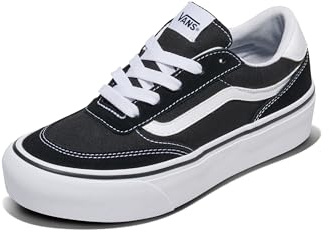 Vans Brooklyn LS Platform, Scarpe da Ginnastica Donna, Suede And Black And White, 40.5 EU