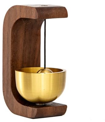 Sxmrmnx Timbre de madera 2024, campanillas de viento, timbre inalámbrico para puerta de entrada del hogar, decoración estética de pared, 2 piezas, fácil de instalar, fácil de usar