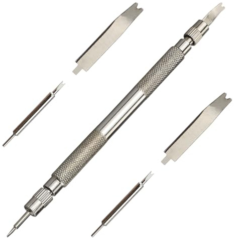 REBECASKYENS Outil d'Horloger - Outil de Retrait de Barrettes à Ressort - Poignée en Acier Inoxydable pour Ajuster les Barrettes à Ressort et les Barres à Ressort - Pour Homme et Femme