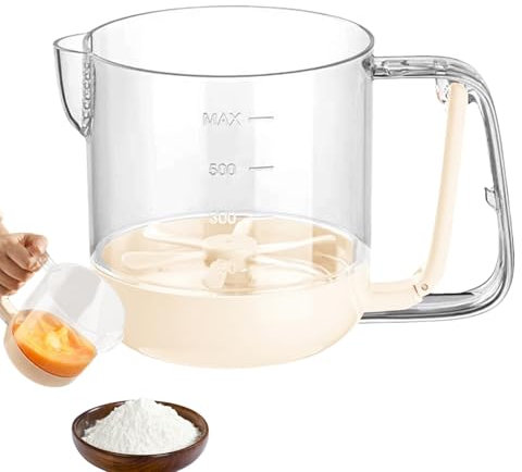 Tazza multifunzione per mescolare uova, tazza per panna pressata a mano, miscelatore manuale multifunzionale, gadget da cucina per cuocere e cucinare, robusto, 16,2 x 12,2 x 11,5 cm