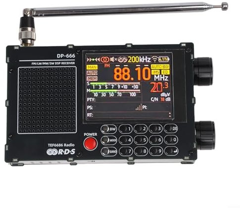 ZAMETTER DAB Digital Radios Multi-Band Radios with TEF6686 Chip Full Band FM AM Shortwave Radio Portable Travel Radio Receiver Rechargeable Battery Pocket R-adio World Receivers for Travel(Black)