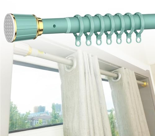 Bastone per tenda regolabile da 210 a 500 cm, installazione senza trapano, ideale per divisori, tende da doccia, camere da letto, salotti, balconi e finestre a battente (blu)
