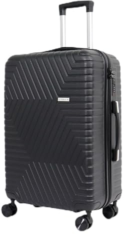 STRAVIA – Del – Valise Moyenne 65 cm – ABS Légère et Résistante – Bagage Rigide – Serrure à Code Sécurisée – 4 Roues Double Ultra Fluides – Noir – 65 x 44 x 26 cm