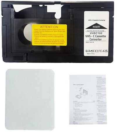 Motorized VHS‑C to VHS Cassette Adapter, Compatible with SVHS Camcorders & VCR Player, VHS to Digital Converter for Video Conversion