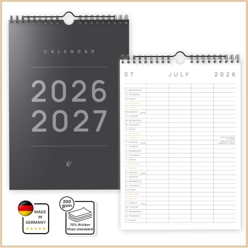 18-Month Family Calendar 2026-2027, July 2026 to December 2027, 4 Column Family Planner, Couple Calendar, A4 Portrait Wall Calendar for Home, Office & School