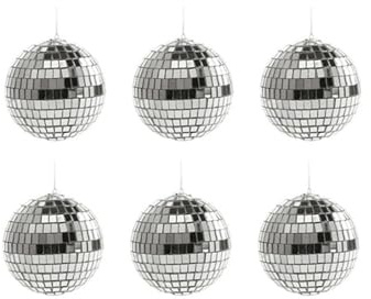 Discokulor 6 stycken 3/4/5 cm spegel diskokula scenljus, reflekterande, roterande ljussilverglas, bröllop, fest, julgran och heminredning (3 cm)