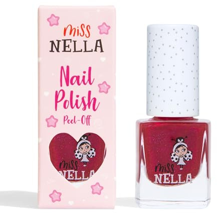 Miss Nella JAZZBERRY JAM abziehbarer Nagellack speziell für Kinder, Pflaumenfarbe Glitzer, Peel-Off-Formel, ungiftig, wasserbasiert und geruchsneutral