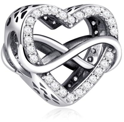 Annmors charm-hänge för kvinnor armband halsband 925 sterlingsilver hjärta kärlek charms, One Size, Sterlingsilver, Kubisk zirkonia