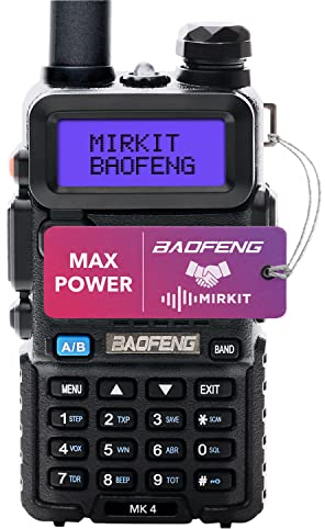BAOFENG UV MK4 8 Watt Mirkit Radio with 1800 mAh Battery - Radio 10 km Range with Headset - VHF UHF Radio, 128 Channels - Handheld Radio, Pack of 1