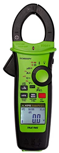 KPS-DCM8500PV Pinza Amperimétrica TRMS con Bluetooth para Aplicaciones Solares Tensión hasta 1500VAC/2000VDC Corriente AC/DC 600A y 4000µA DC