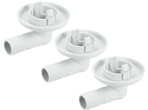 sourcing map Air Conditioner Drain Hose Connector 23mm 30mm Tube Elbow Fitting Replacement Part Accessories for Mini-Split Window AC, Beige Pack of 3