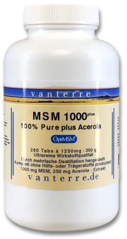 Balchem OptiMSM* Il MSM più puro, sicuro e di alta qualità al mondo - v a n t e r e r e MSM 1000 plus - 280 schede